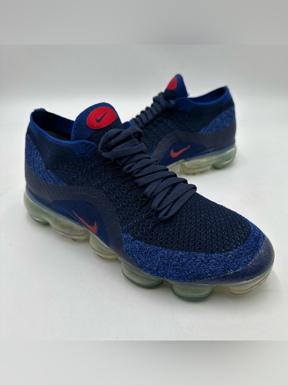 Nike Air VaporMax Flyknit Men’s 8.5 Blue Pink Swoosh 852780-098 2016 Shoes